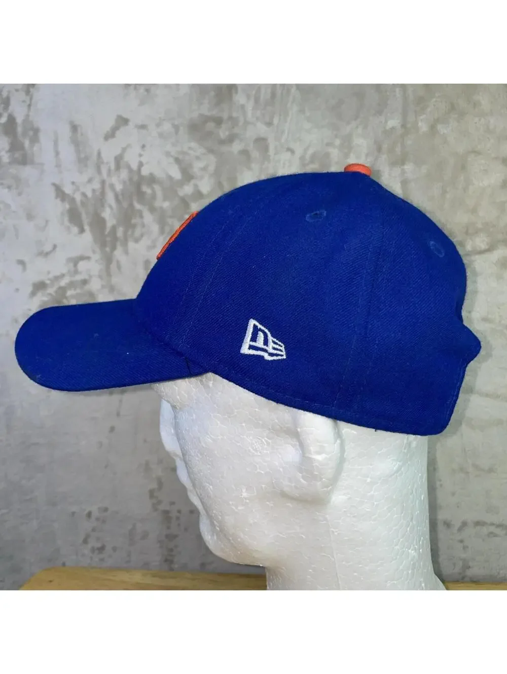New Era 9FIFTY New York Mets MLB Strapback Hat Blue Orange OSFM *FLAWS*
